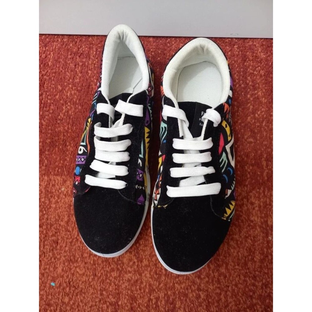Ethnic Pattern Print Canvas Sneakers
